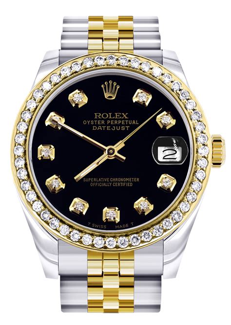 black diamond watch rolex|gold Rolex with diamond bezel.